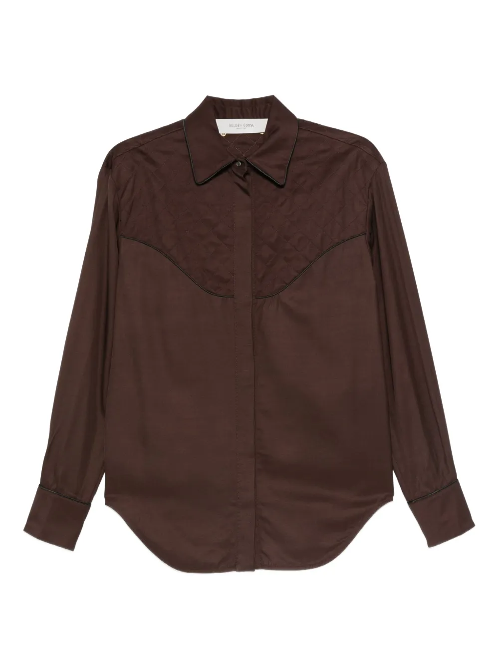 Golden Goose quilted-yoke shirt | Brown | Image 1