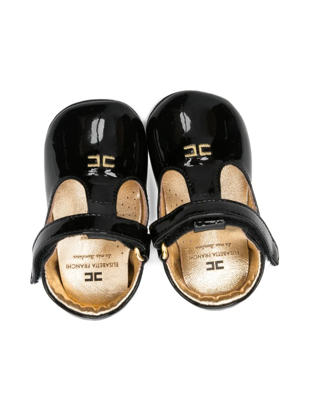 Elisabetta Franchi La Mia Bambina Lakleren ballerina's met T-bandje Zwart