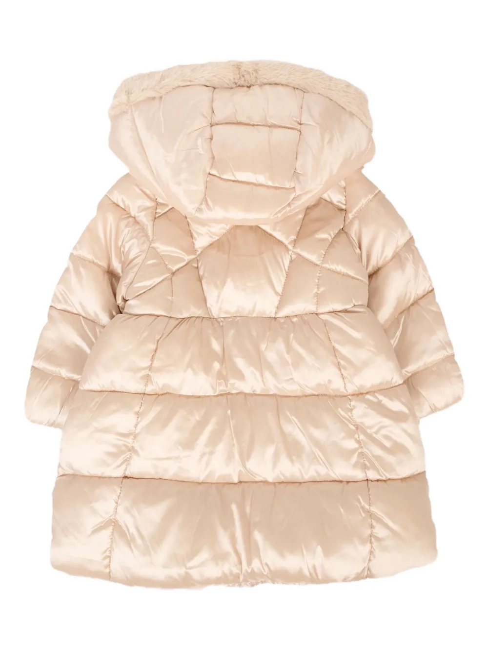 Mayoral faux-fur hooded quilted jacket Beige
