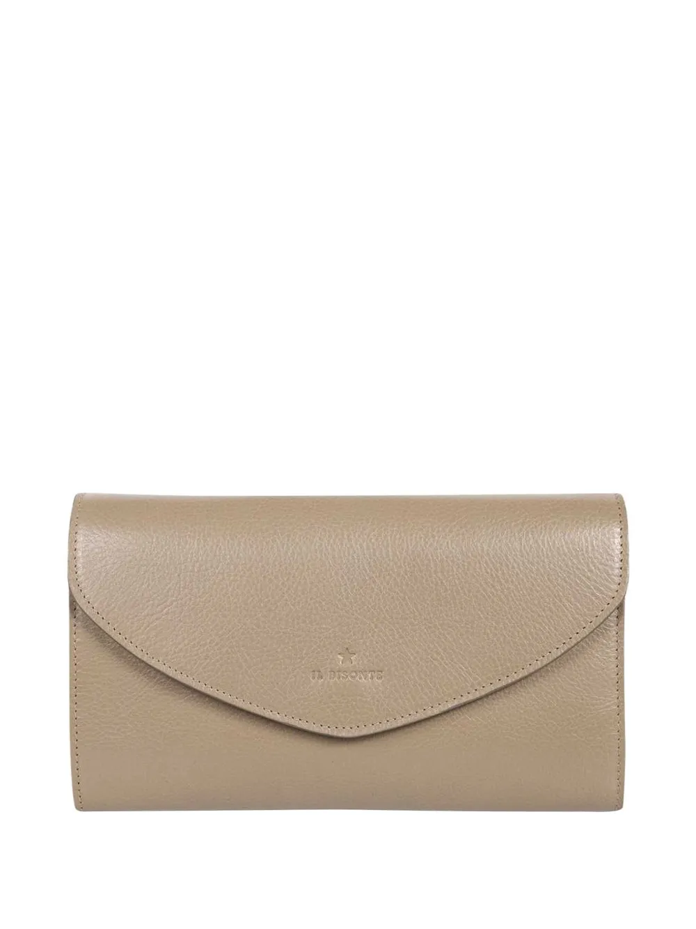 Il Bisonte Bigallo flap leather clutch bag Beige