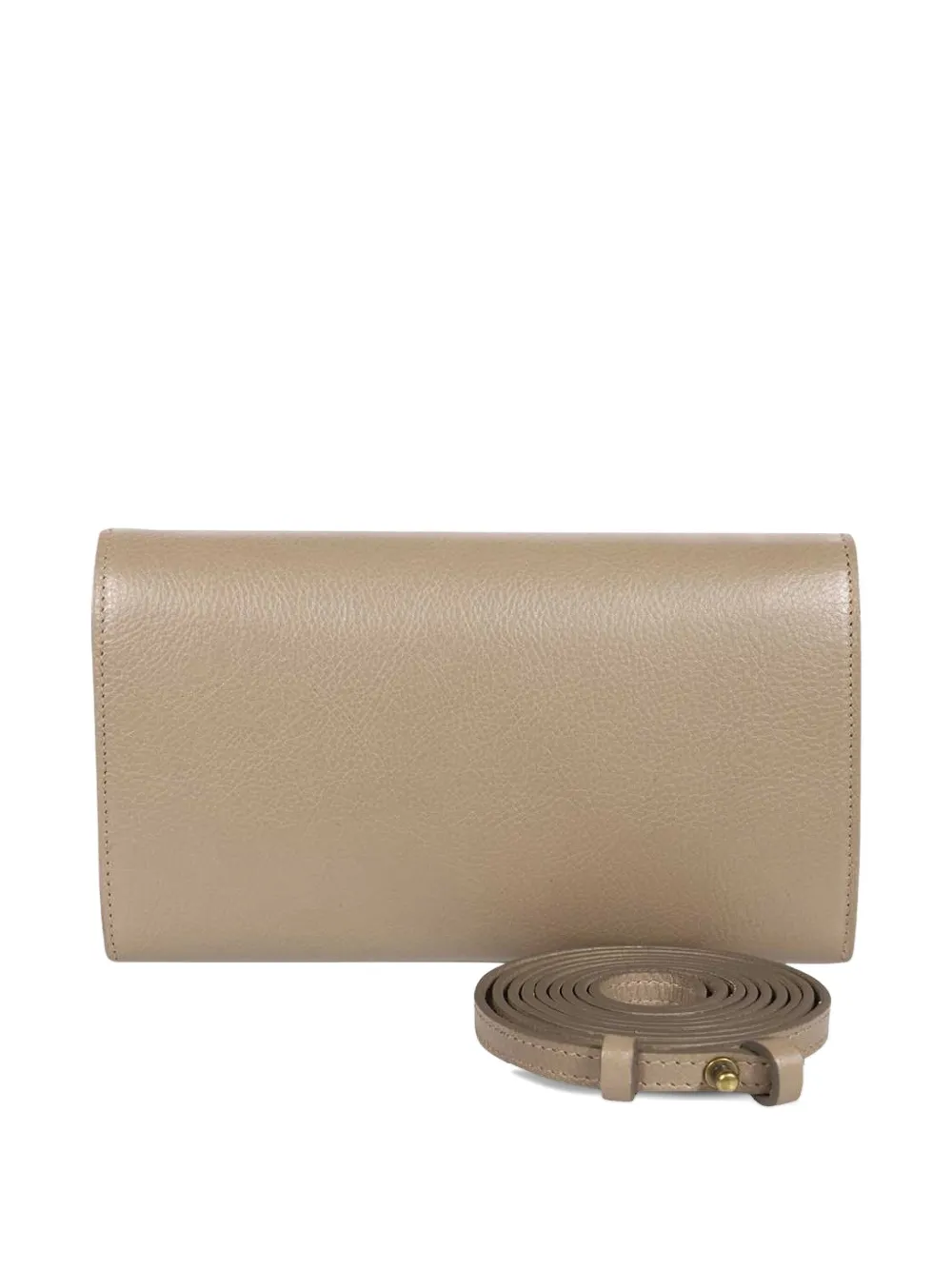 Il Bisonte Bigallo flap leather clutch bag - Beige