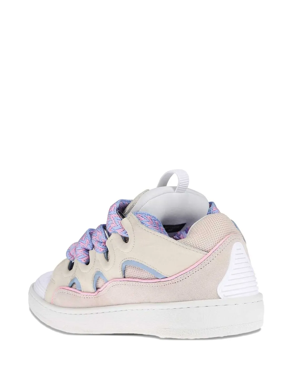 Lanvin Curb lace-up perforated sneakers Neutrals