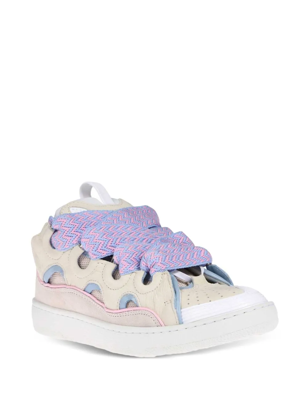 Lanvin Curb lace-up perforated sneakers - Beige