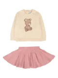 Mayoral bear-embroidered skirt set - Pink