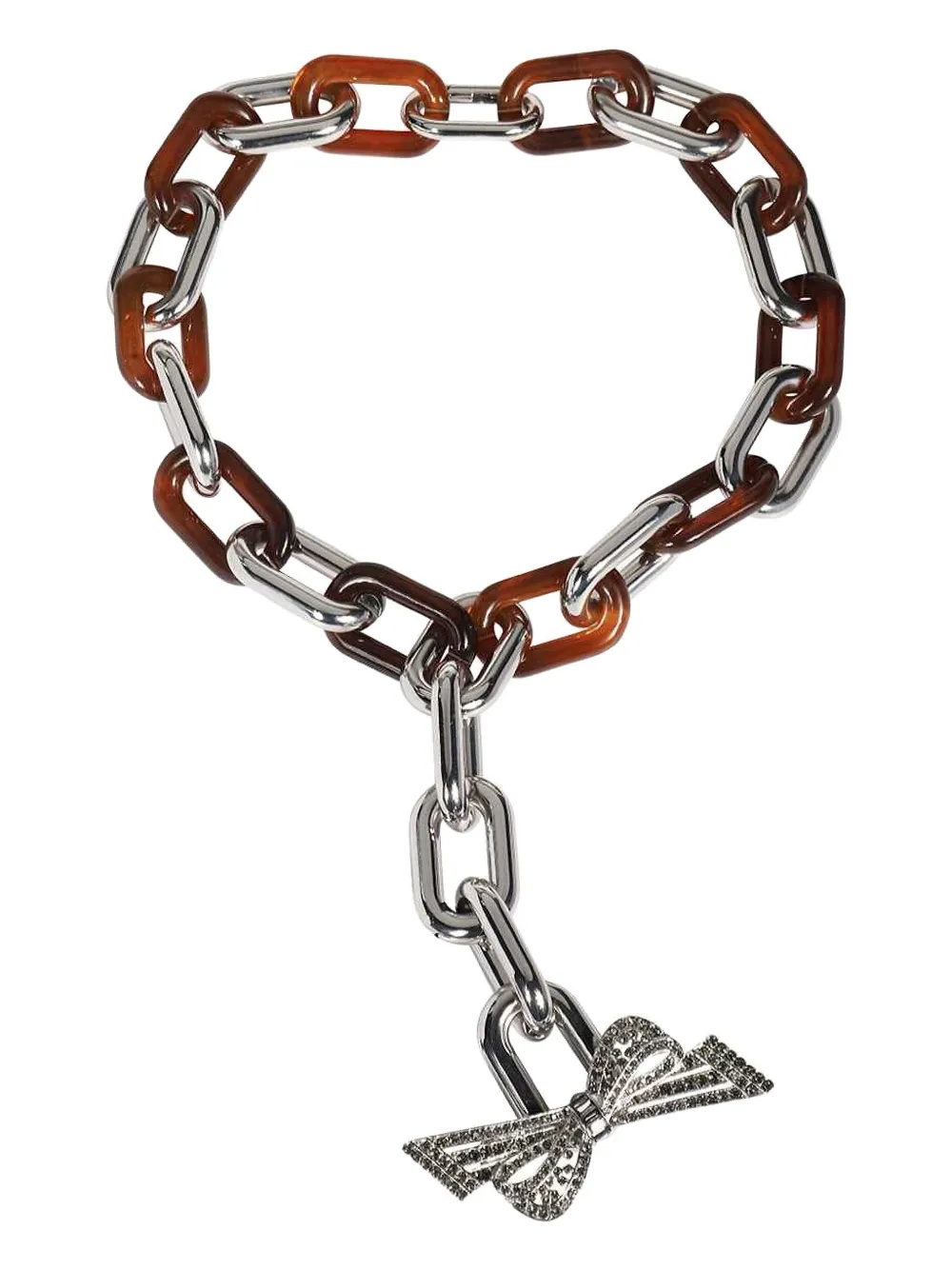 Weekend Max Mara Chain-link Bow Necklace In Metallic