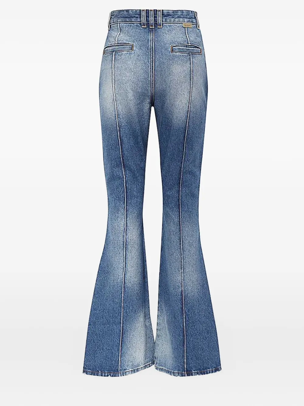 Balmain contrast-stitching flared jeans - Blauw
