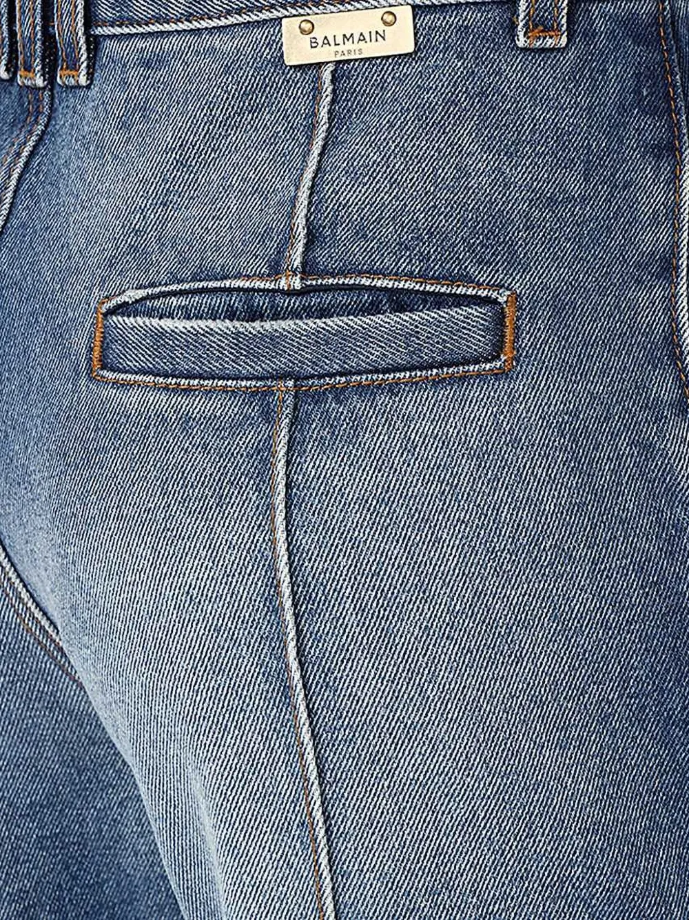 Balmain contrast-stitching flared jeans Blauw