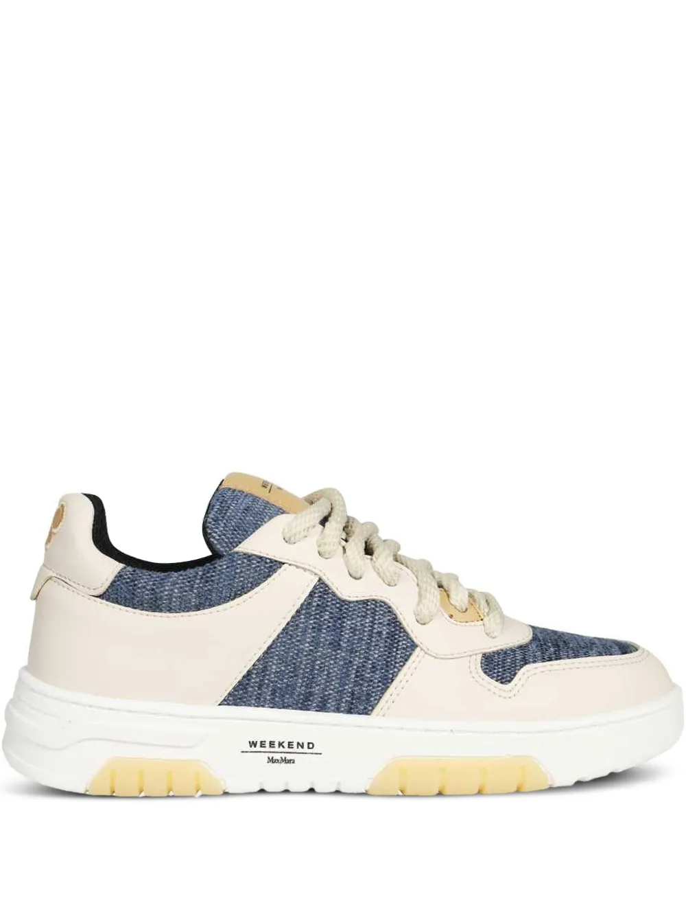 Weekend Max Mara denim-panelled low-top sneakers Neutrals