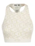GCDS logo-jacquard racer-back top - Neutrals