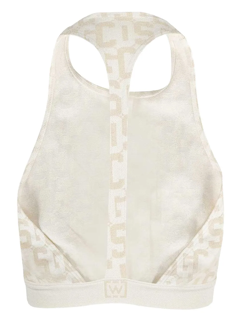 GCDS logo-jacquard racer-back top Beige