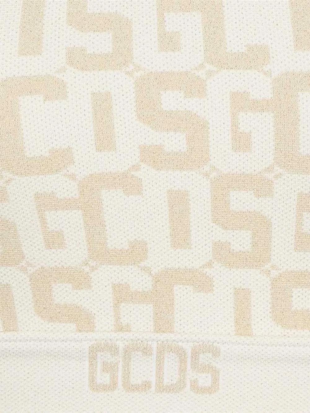 GCDS logo-jacquard racer-back top Beige
