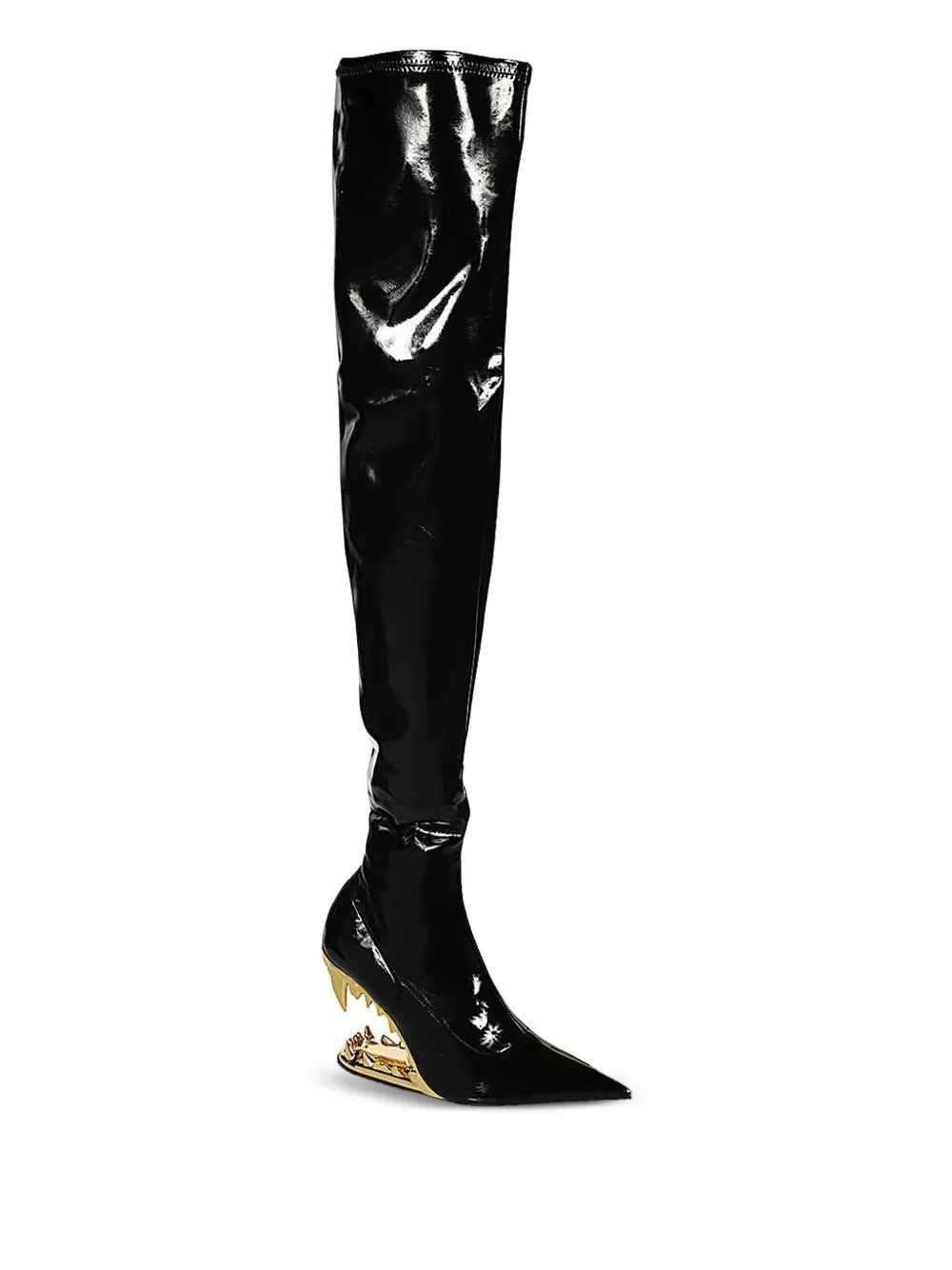 GCDS 110mm Morso Vinyl over-the-knee boots Black