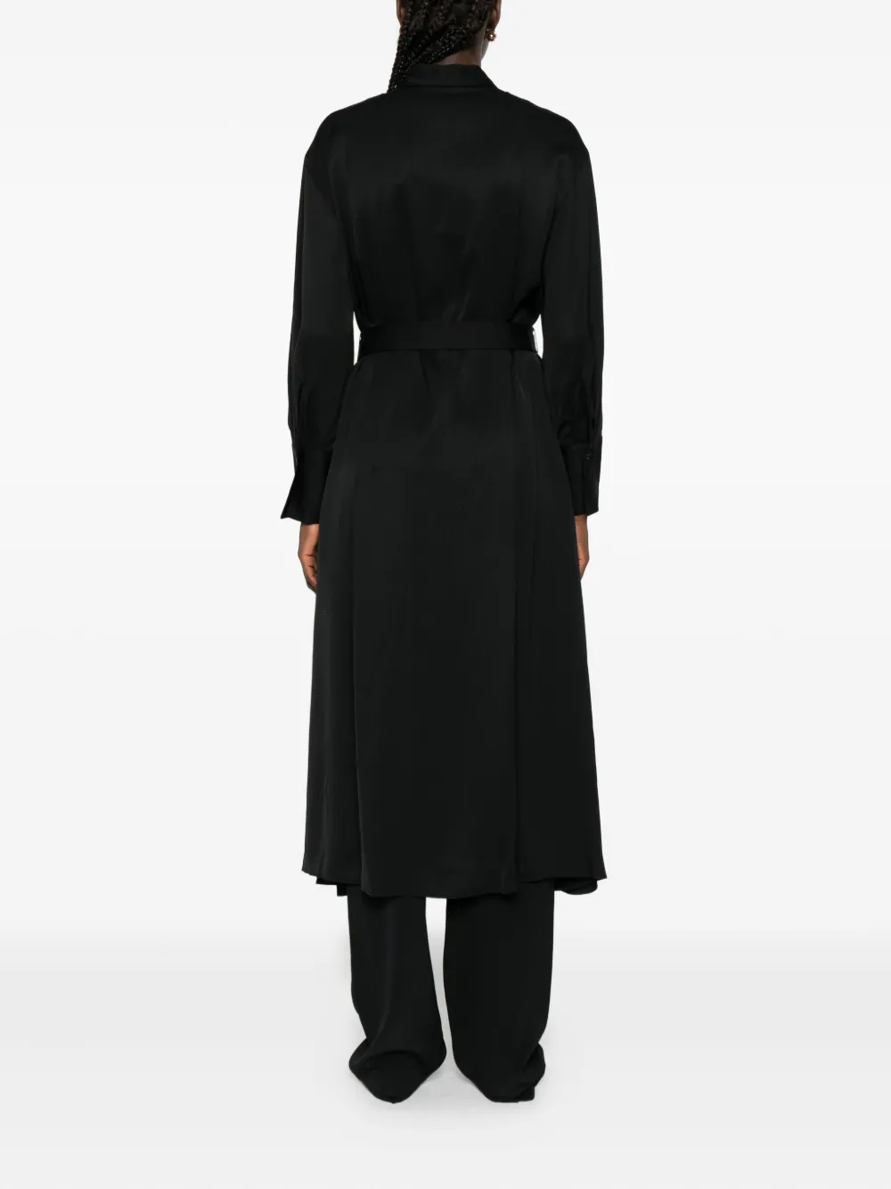 JOSEPH belted shirt midi dress Zwart