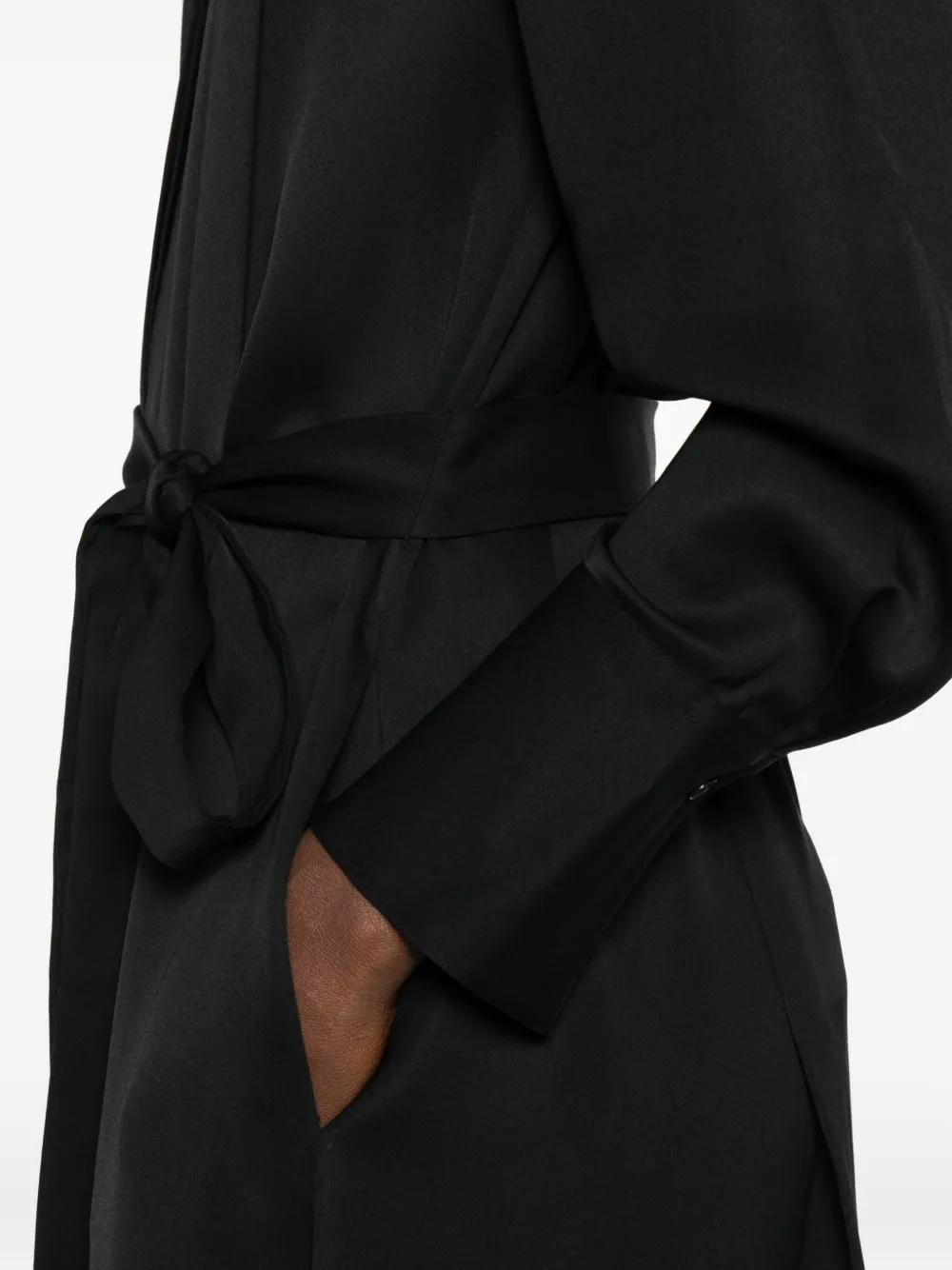 JOSEPH belted shirt midi dress Zwart
