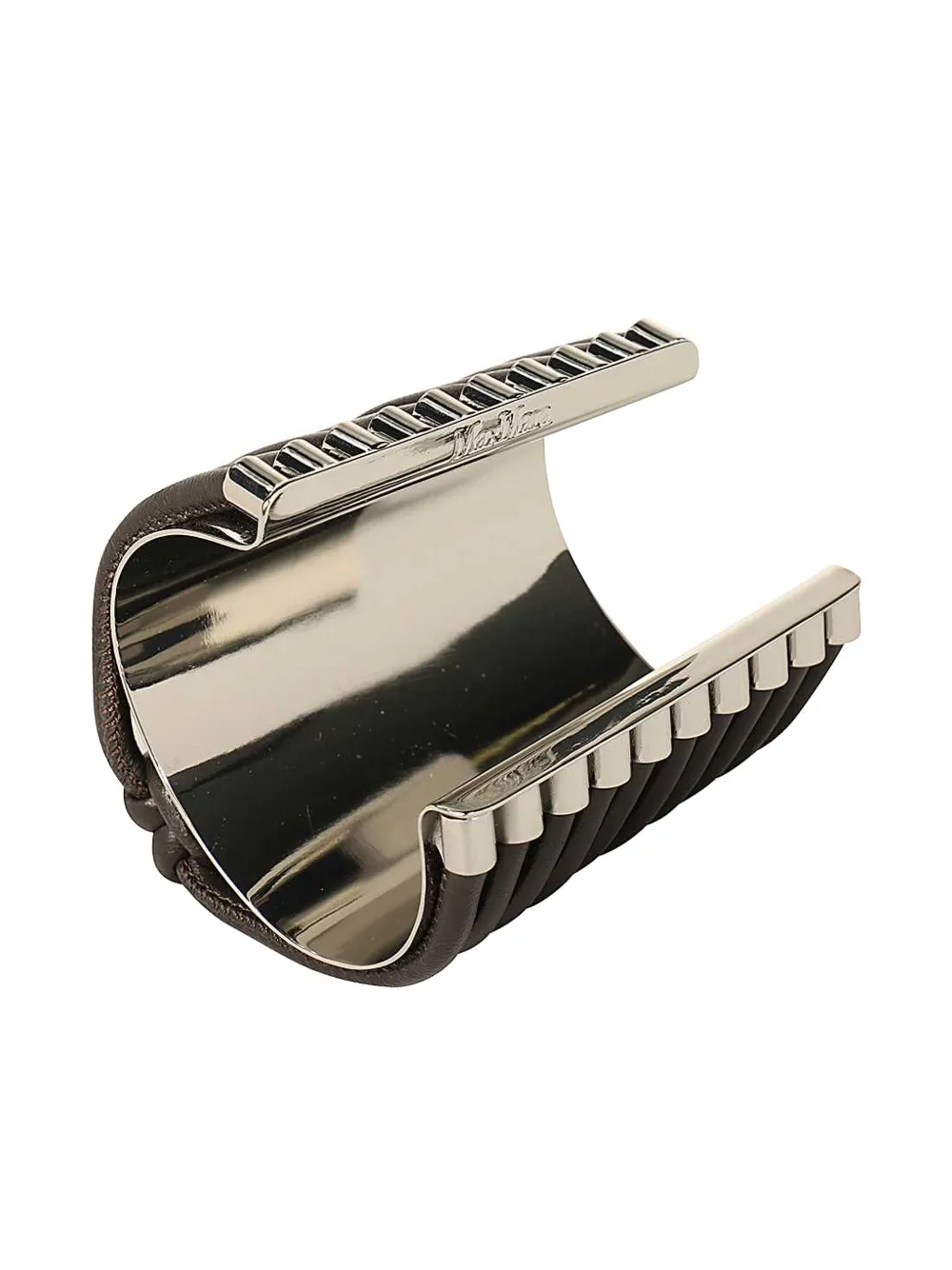 Max Mara Leather-inserts Bracelet In Metallic