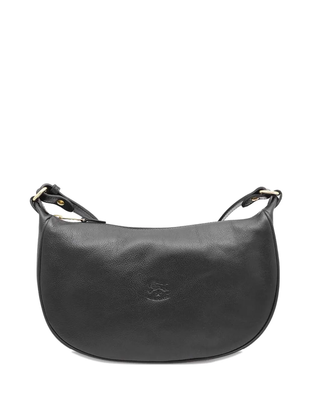 Il Bisonte logo-detail curved shoulder bag - Zwart