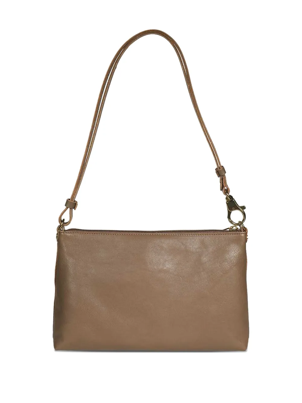 Il Bisonte logo-detail leather clutch bag - Grijs
