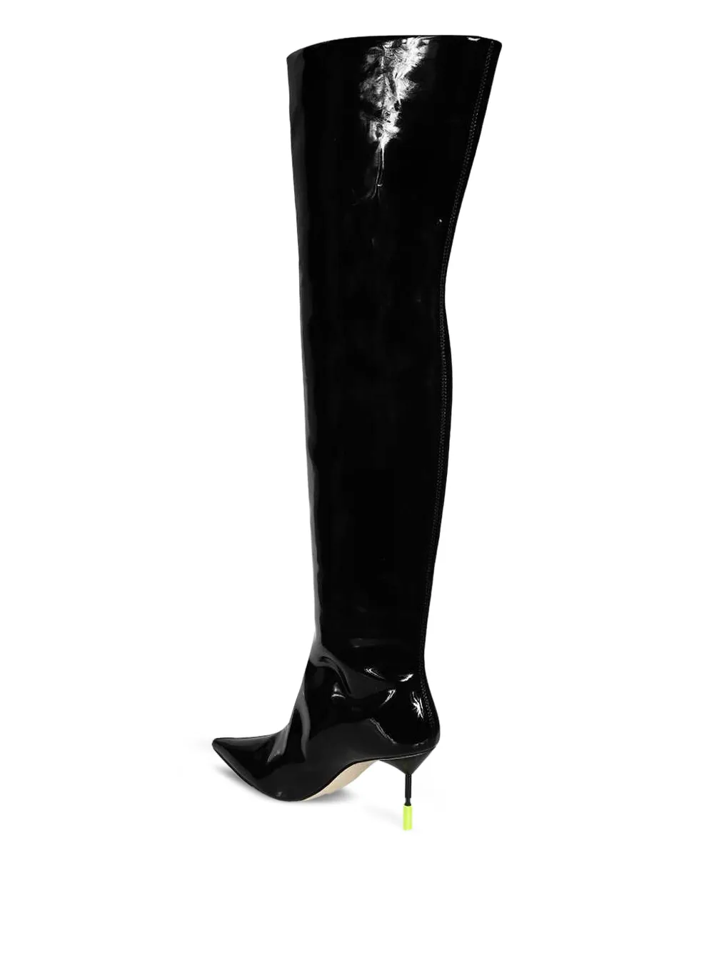 MSGM patent-leather pointed-toe boots Black