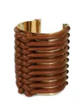 Max Mara leather-inserts metal bracelet - Brown