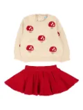 Mayoral mushroom-detail pleated skirt set - Red