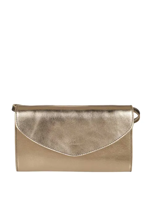 Il Bisonte metallic leather flap clutch
