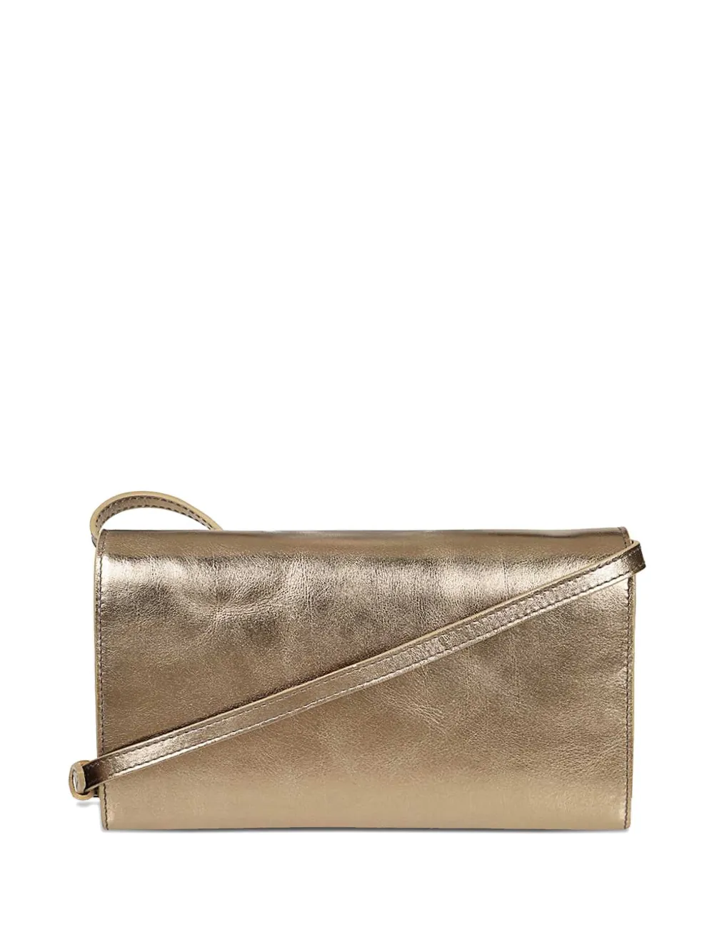 Il Bisonte metallic leather flap clutch - Geel
