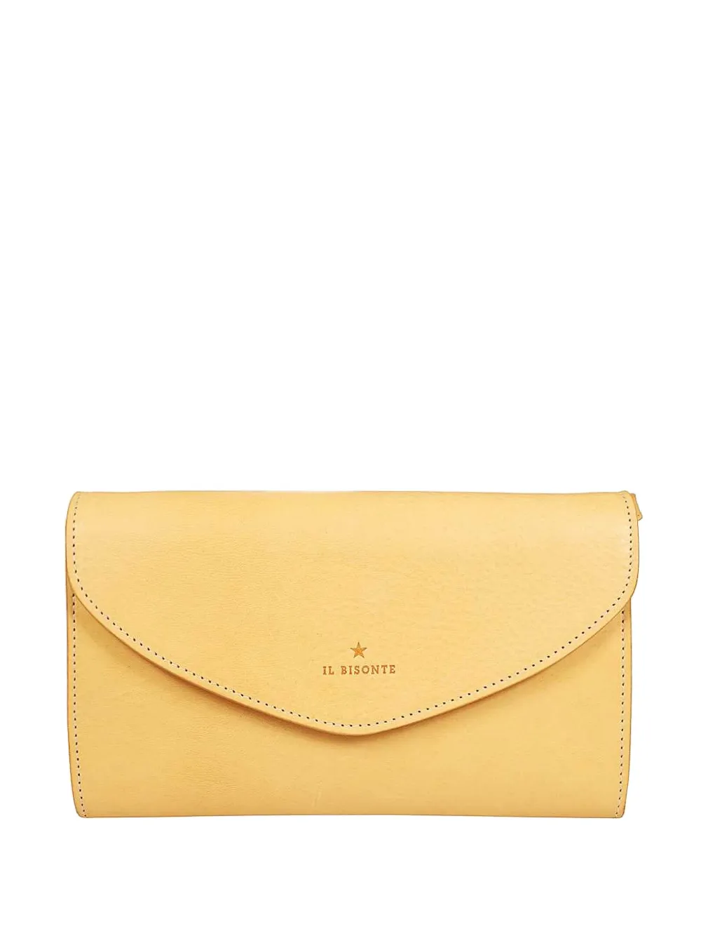 Il Bisonte buttoned-flap leather clutch | Yellow | Image 1