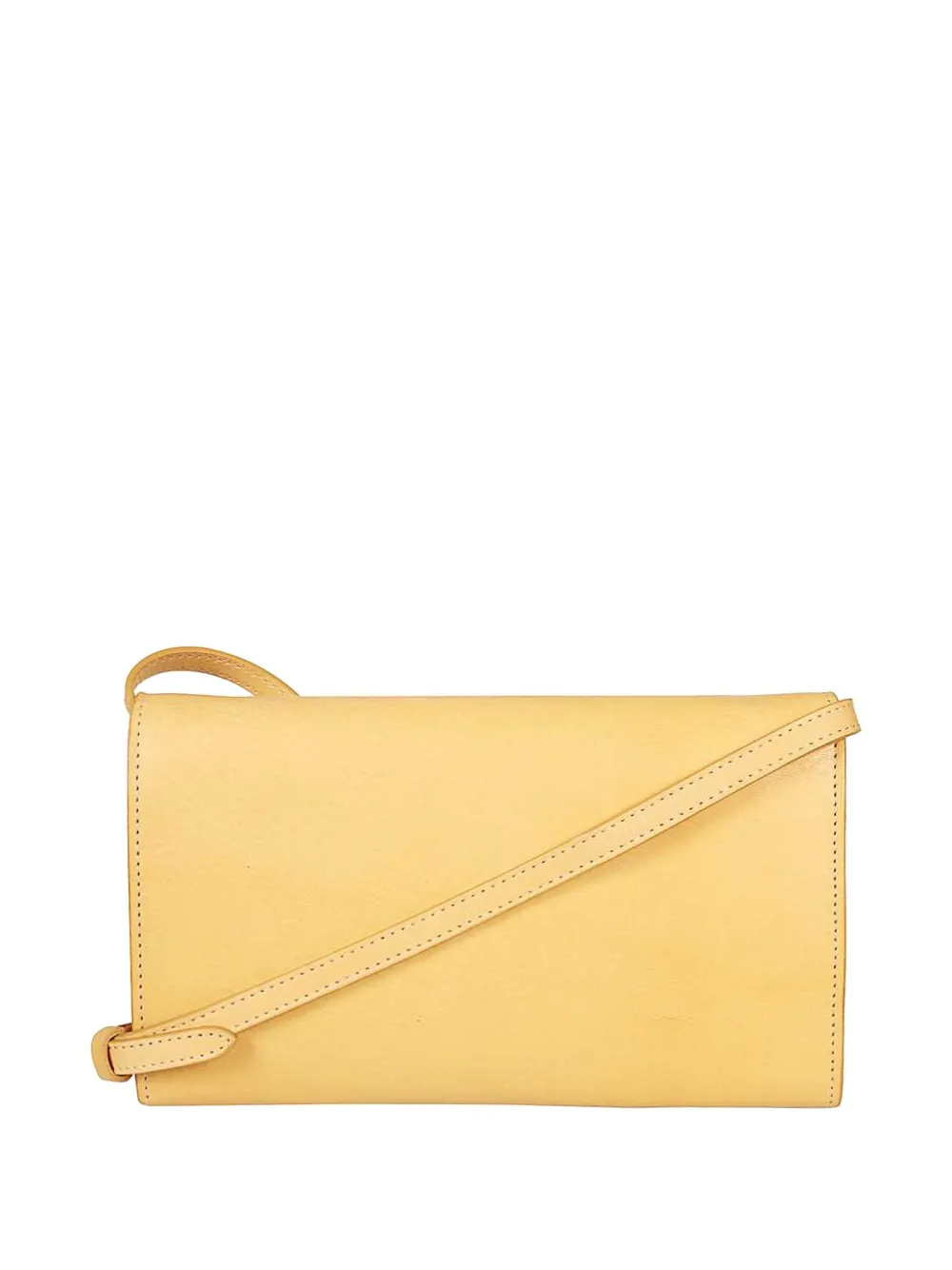Il Bisonte buttoned-flap leather clutch - Geel