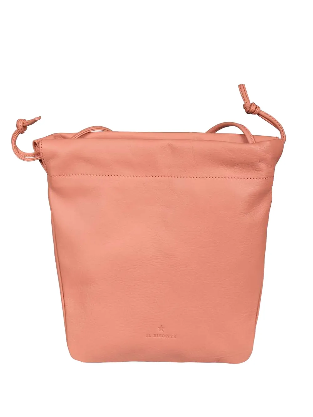 Il Bisonte Drawstring Leather Bucket Bag In Pink