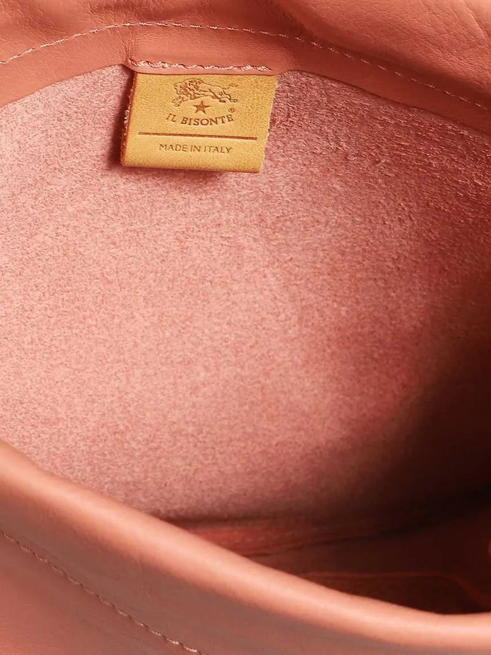 Il Bisonte Drawstring Leather Bucket Bag In Pink