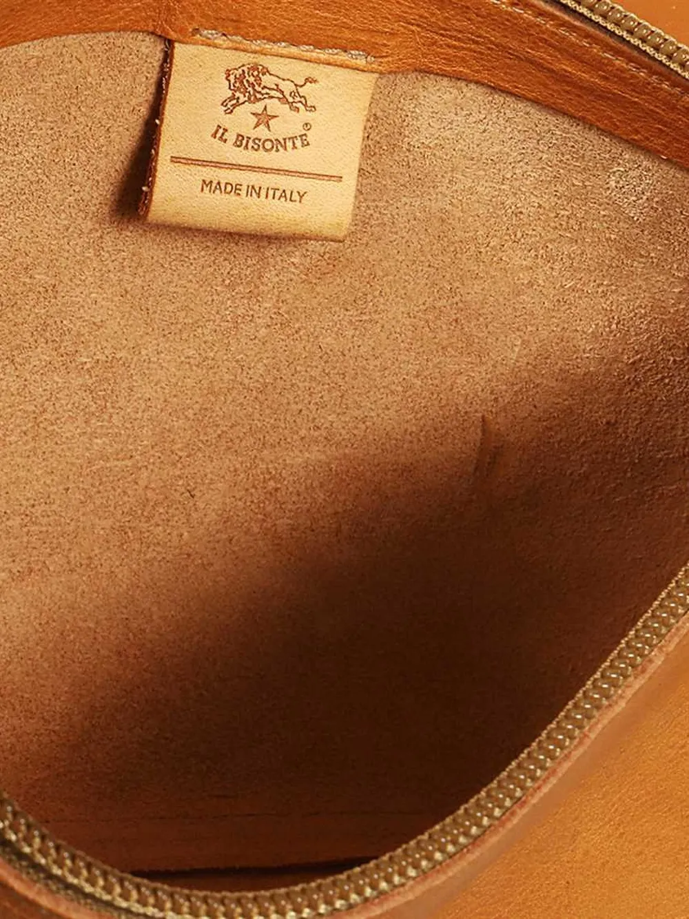 Il Bisonte Leather Zip-top Shoulder Bag In Brown