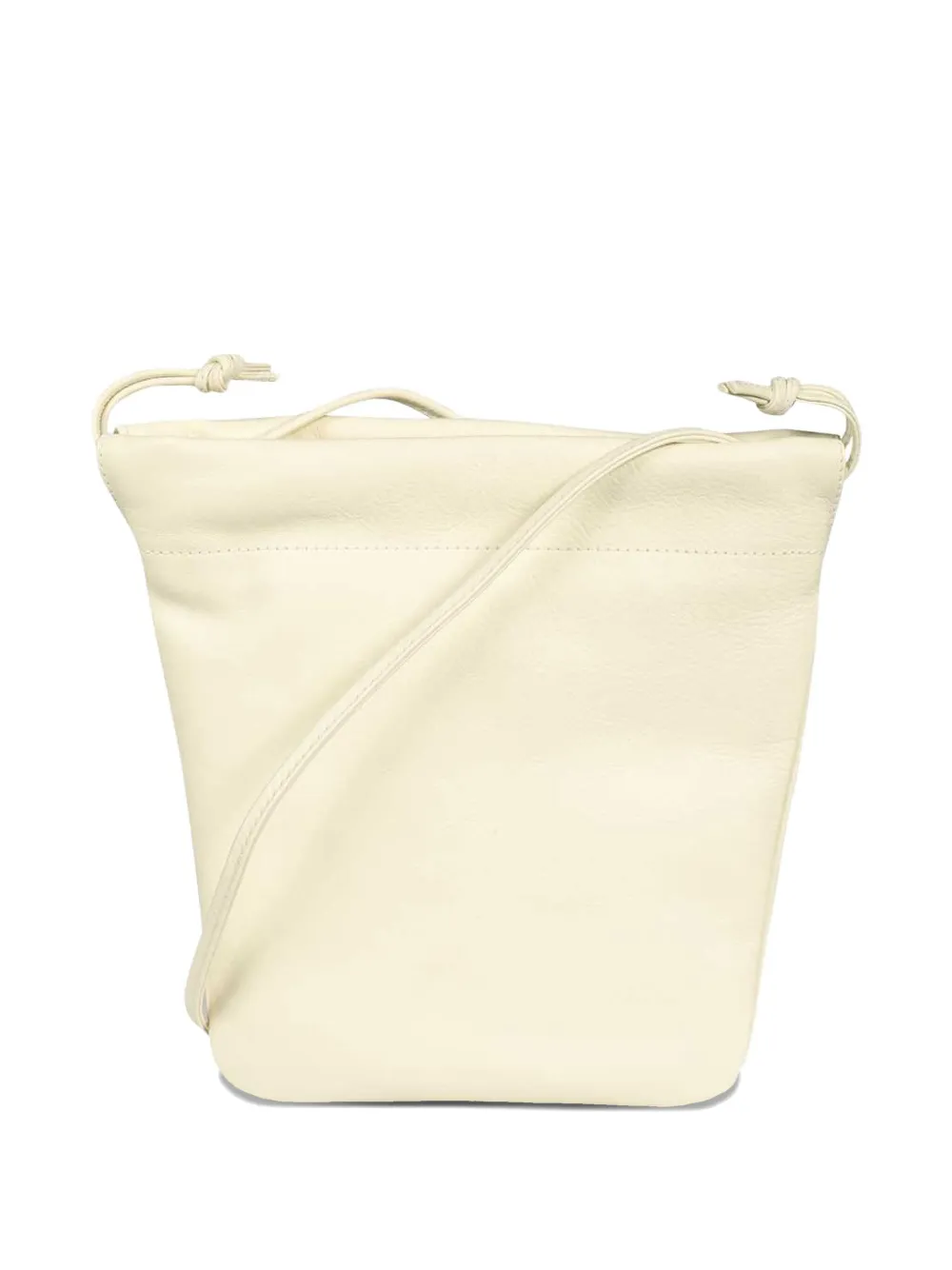 Il Bisonte Drawstring Leather Bucket Bag In Neutral