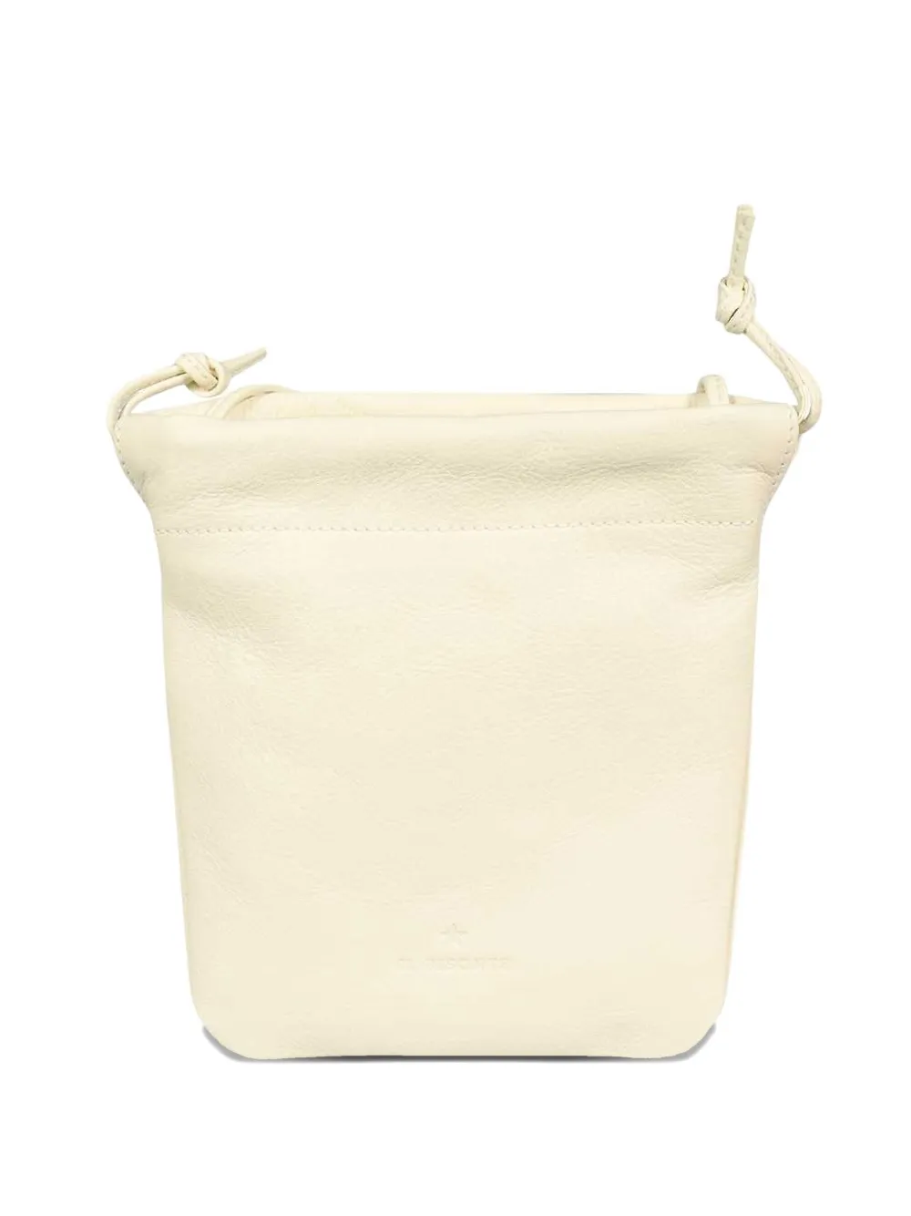 Il Bisonte Drawstring Leather Bucket Bag In Neutral