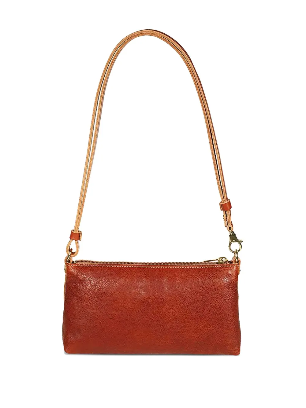 Il Bisonte Zip-top Leather Shoulder Bag In Brown