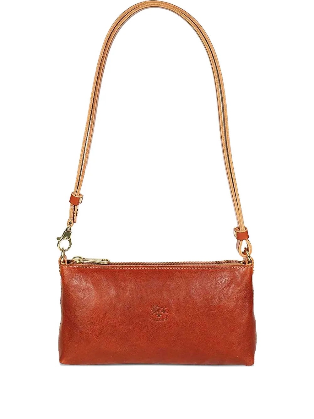 Il Bisonte Zip-top Leather Shoulder Bag In Brown