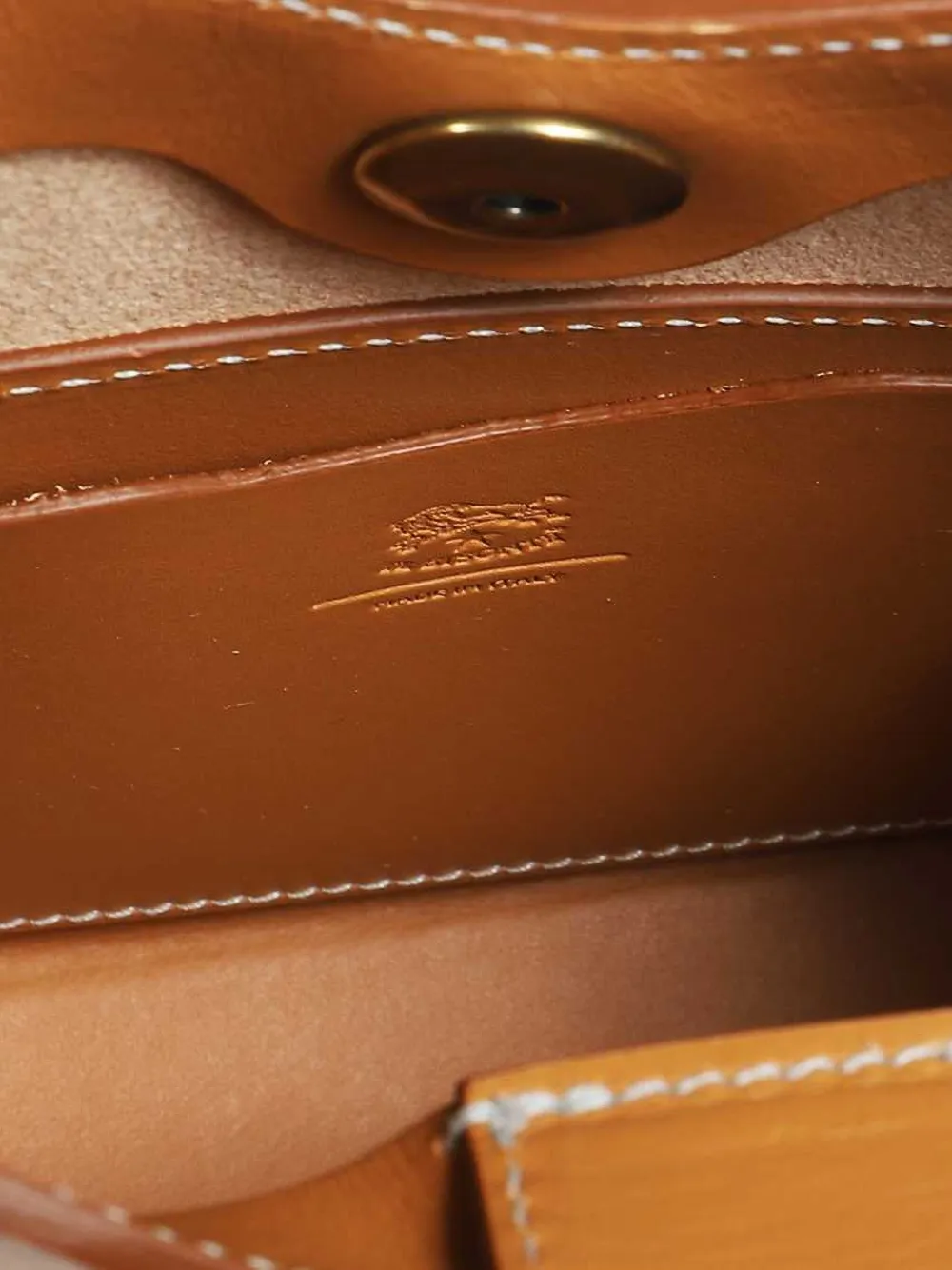 Il Bisonte Roseto leren schoudertas Beige