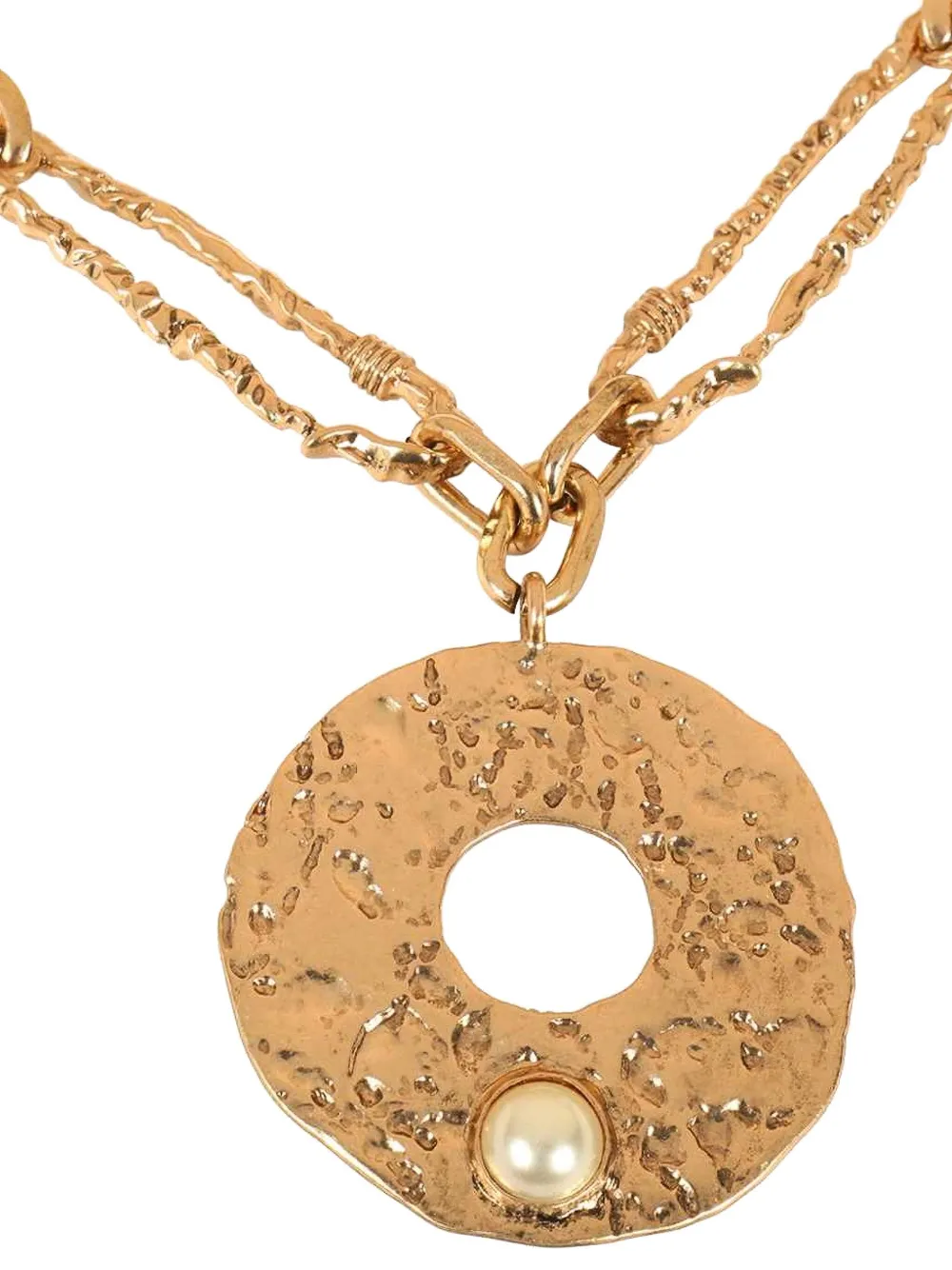 Weekend Max Mara Hammered-circle Pendant Necklace In Gold