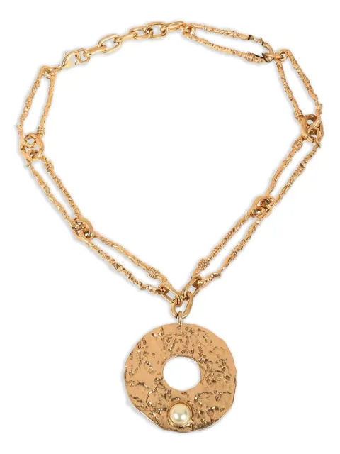 Weekend Max Mara  hammered-circle pendant necklace