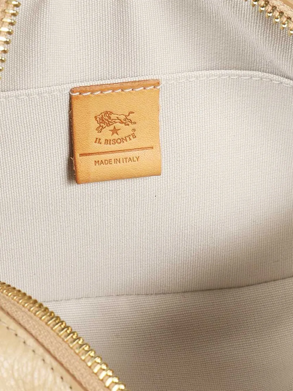 Il Bisonte Leren crossbodytas Beige