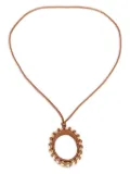 Max Mara leather gold-tone-pendant necklace - Brown