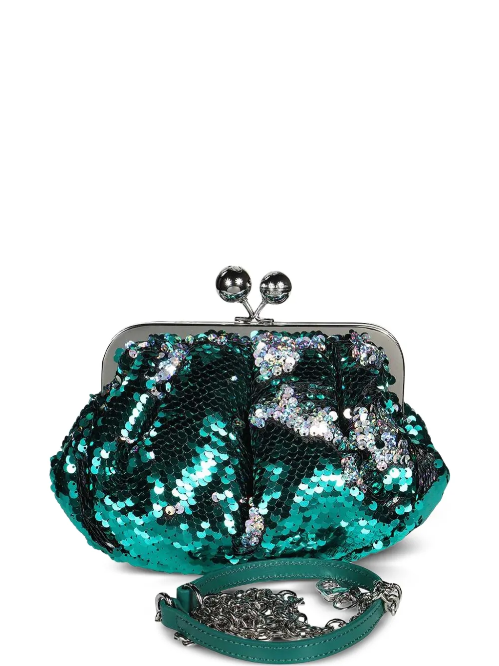 Weekend Max Mara small sequin-embellished clutc bag Groen