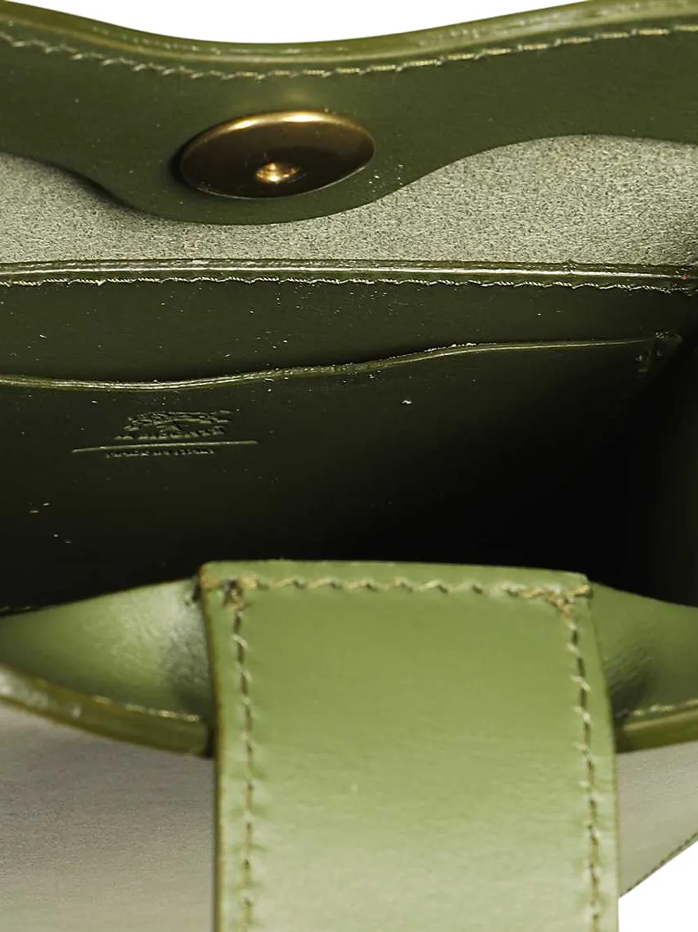 Il Bisonte Roseto Press-fastener Shoulder Bag In Green