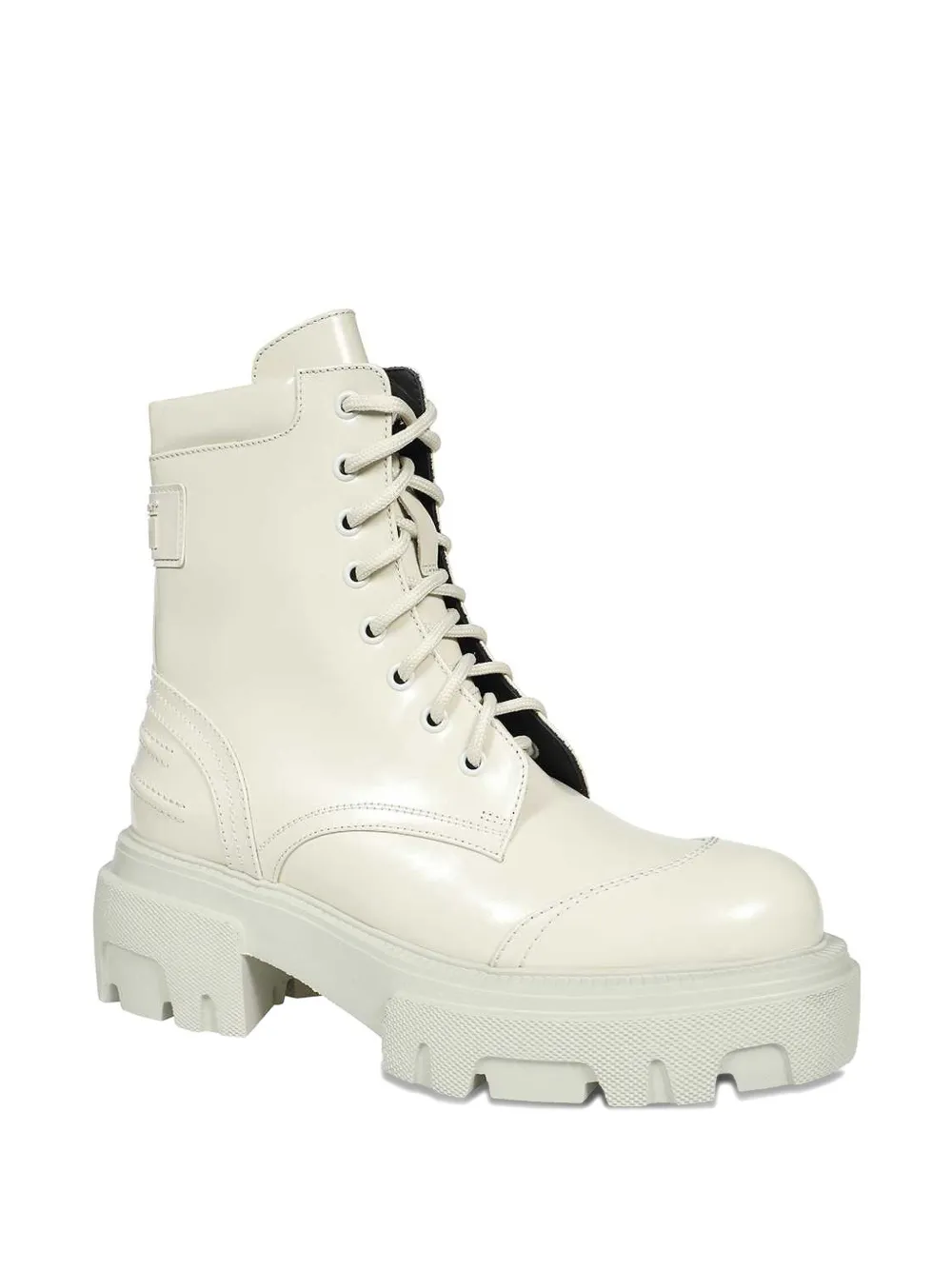Msgm Lace-up Platform Boots In White
