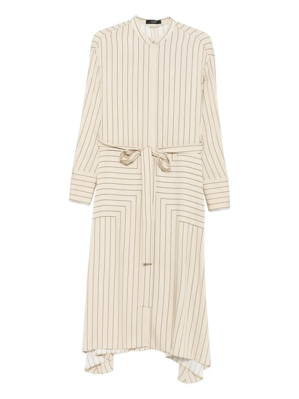 JOSEPH pinstripe belted midi dress 2271 BEIGE
