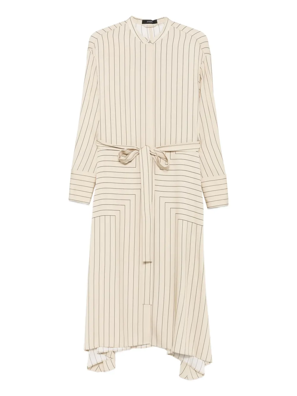 JOSEPH pinstripe belted midi dress 2271 BEIGE