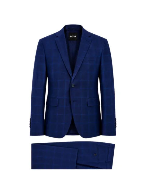 BOSS traje con botones y motivo de cuadros