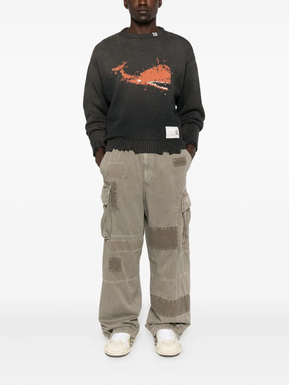 Maison MIHARA YASUHIRO cotton cargo trousers - Grijs