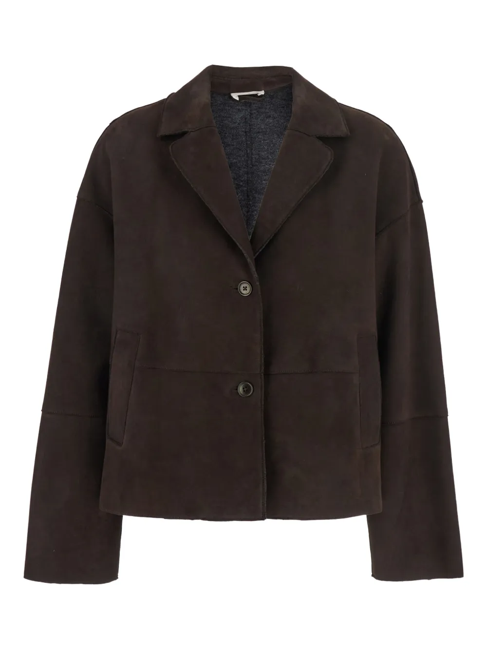 P.A.R.O.S.H. Suède jack met knoopsluiting Bruin