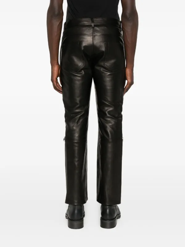 Rick Owens ジップディテール レザーパンツ | ブラック