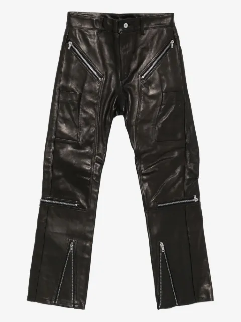 Rick Owens zip-detail leather trousers